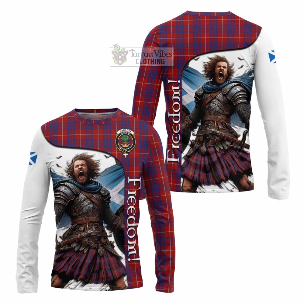 Tartan Vibes Clothing Hamilton Crest Tartan Long Sleeve T-Shirt Inspired by the Freedom of Scottish Warrior