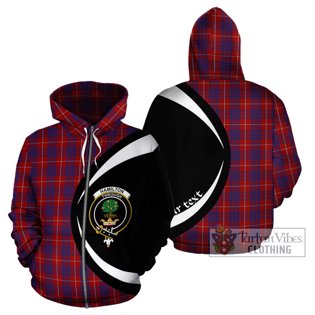 Tartan Vibes Clothing Hamilton Tartan Hoodie with Family Crest Circle Style