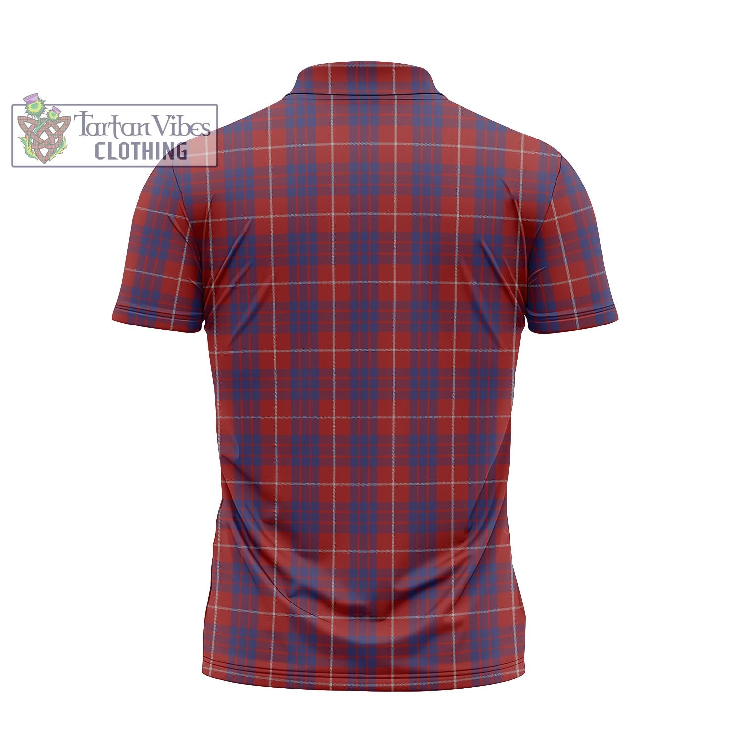 Tartan Vibes Clothing Hamilton Tartan Zipper Polo Shirt with Family Crest