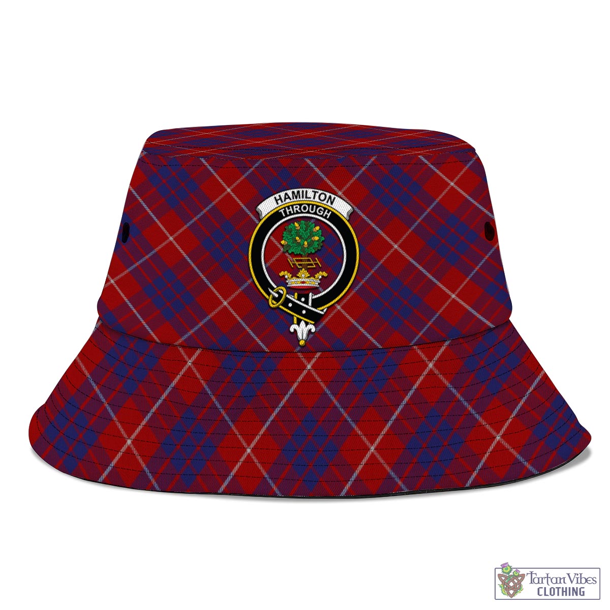 Tartan Vibes Clothing Hamilton Tartan Bucket Hat with Family Crest