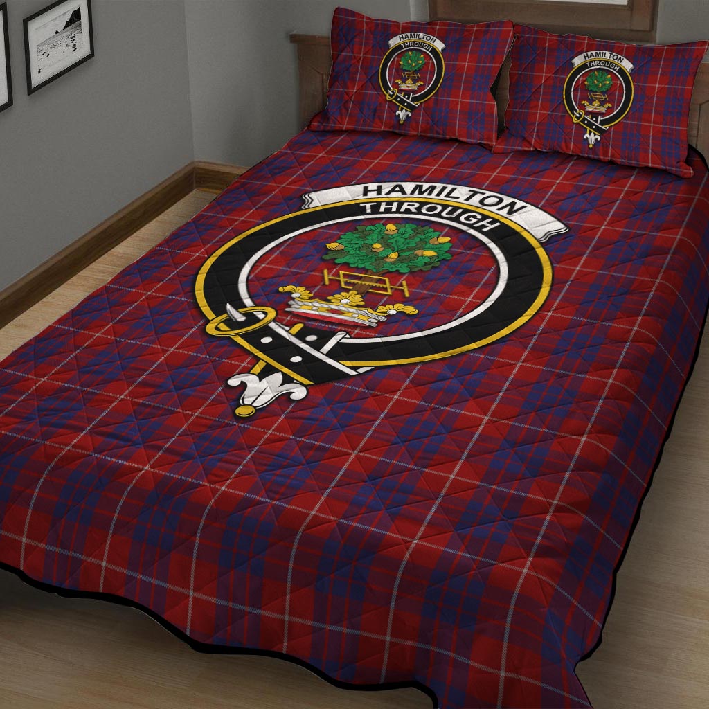 Hamilton Tartan Quilt Bed Set with Family Crest - Tartan Vibes Clothing