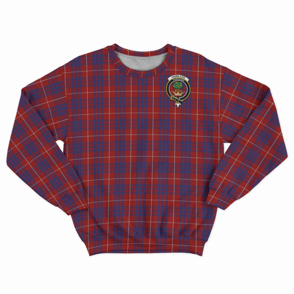 Hamilton Tartan Sweatshirt with Family Crest - Tartan Vibes Clothing