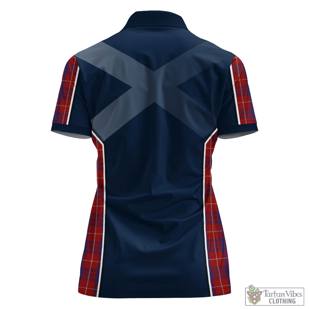 Tartan Vibes Clothing Hamilton Tartan Women's Polo Shirt with Family Crest and Scottish Thistle Vibes Sport Style