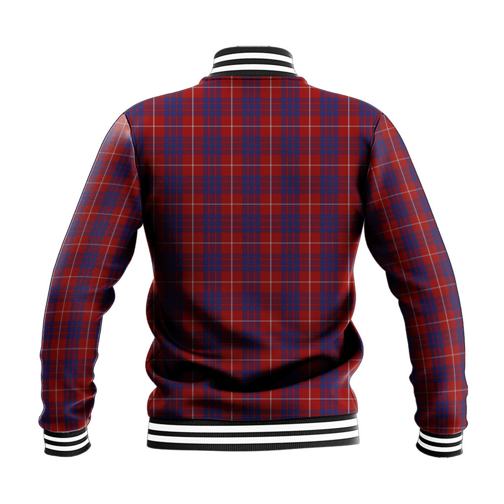 Hamilton Tartan Baseball Jacket with Family Crest - Tartan Vibes Clothing