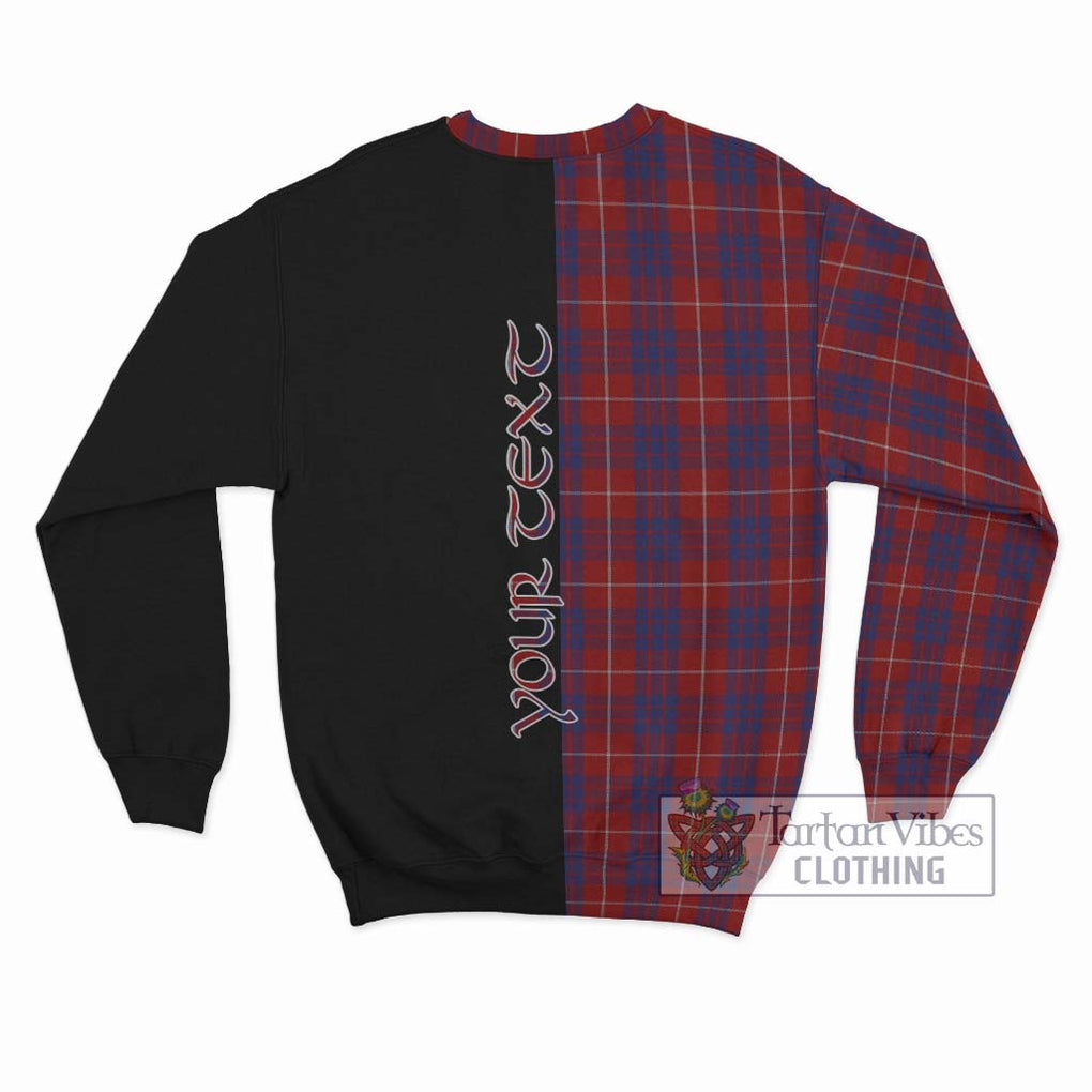 Hamilton Tartan Sweatshirt with Family Crest and Half Of Me Style - Tartanvibesclothing Shop