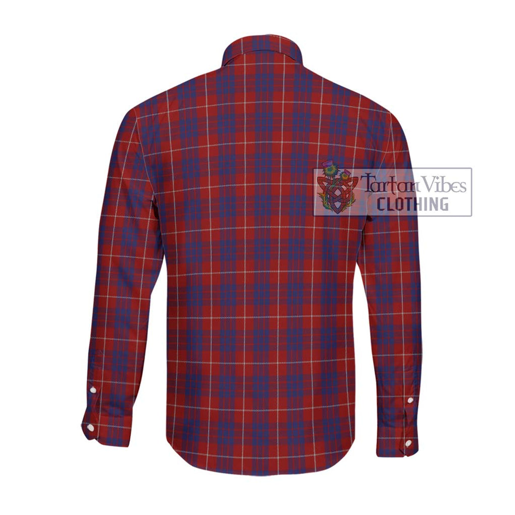 Hamilton Tartan Long Sleeve Button Shirt with Family Crest DNA In Me Style - Tartanvibesclothing Shop