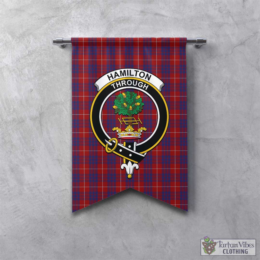 Tartan Vibes Clothing Hamilton Tartan Gonfalon, Tartan Banner with Family Crest