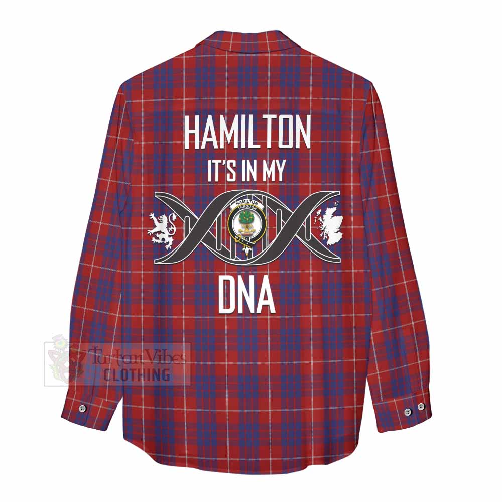 Tartan Vibes Clothing Hamilton Tartan Women's Casual Shirt with Family Crest DNA In Me Style