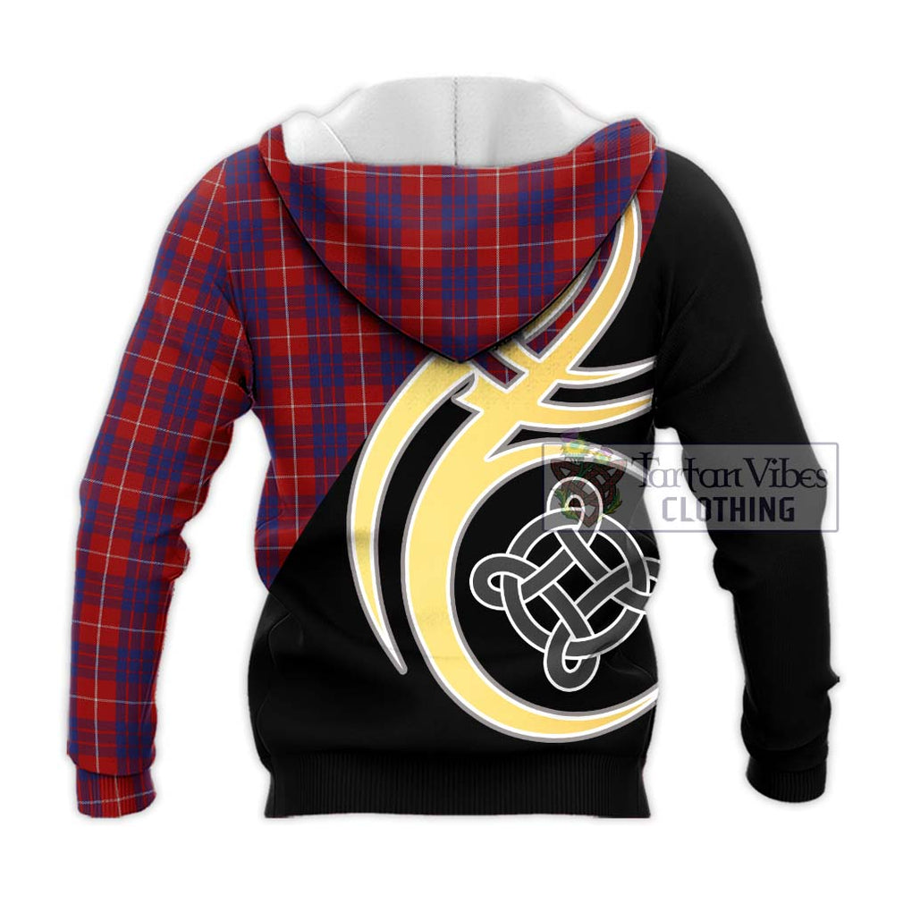 Hamilton Tartan Knitted Hoodie with Family Crest and Celtic Symbol Style - Tartan Vibes Clothing