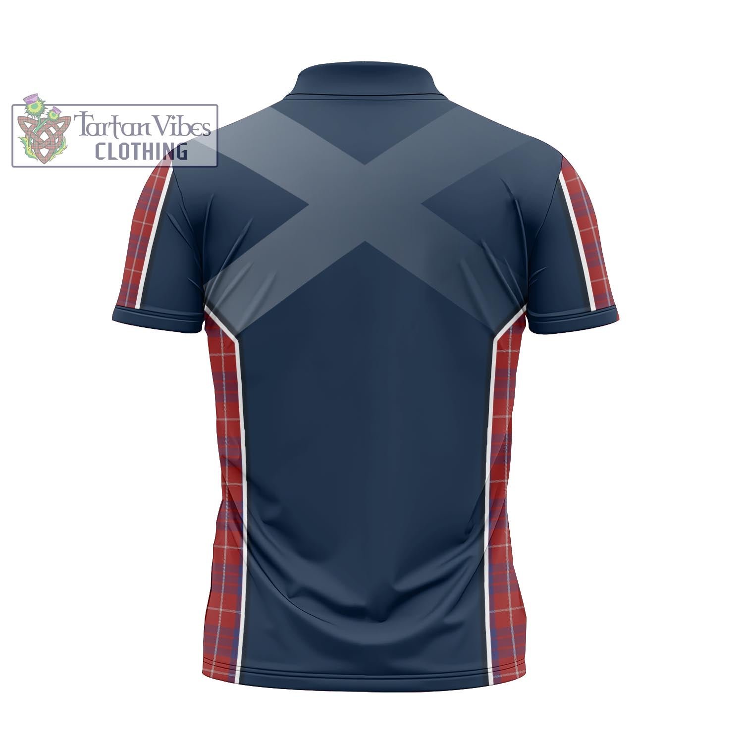 Tartan Vibes Clothing Hamilton Tartan Zipper Polo Shirt with Family Crest and Scottish Thistle Vibes Sport Style