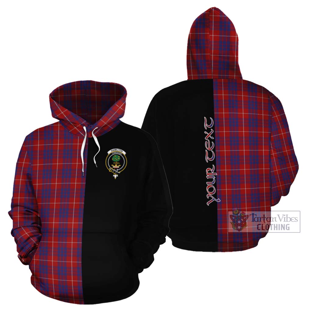 Tartan Vibes Clothing Hamilton Tartan Cotton Hoodie with Family Crest and Half Of Me Style