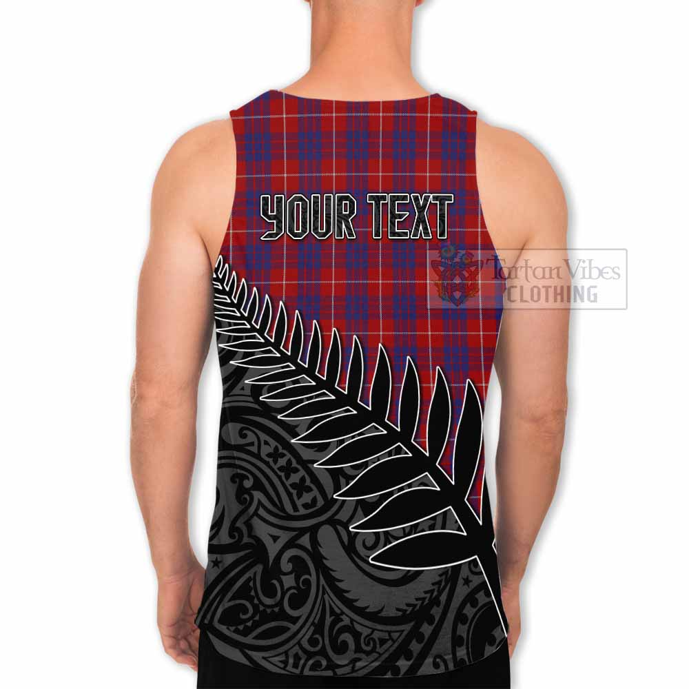 Tartan Vibes Clothing Hamilton Crest Tartan Men's Tank Top with New Zealand Silver Fern Half Style