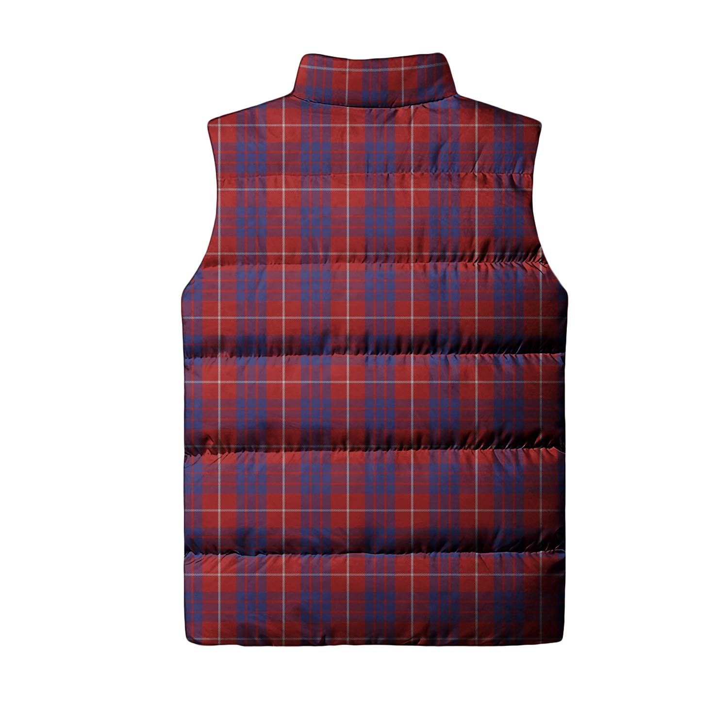 Hamilton Tartan Sleeveless Puffer Jacket with Family Crest - Tartanvibesclothing