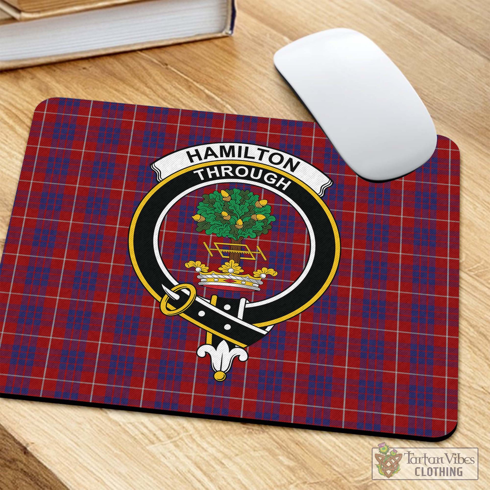 Tartan Vibes Clothing Hamilton Tartan Mouse Pad with Family Crest