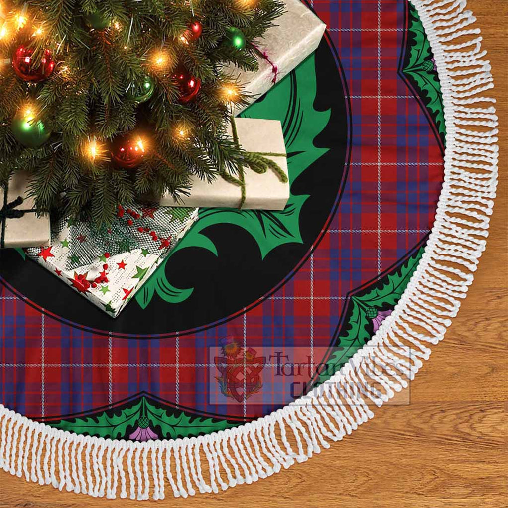 Tartan Vibes Clothing Hamilton Tartan Christmas Tree Skirt Scottish Thistle Style