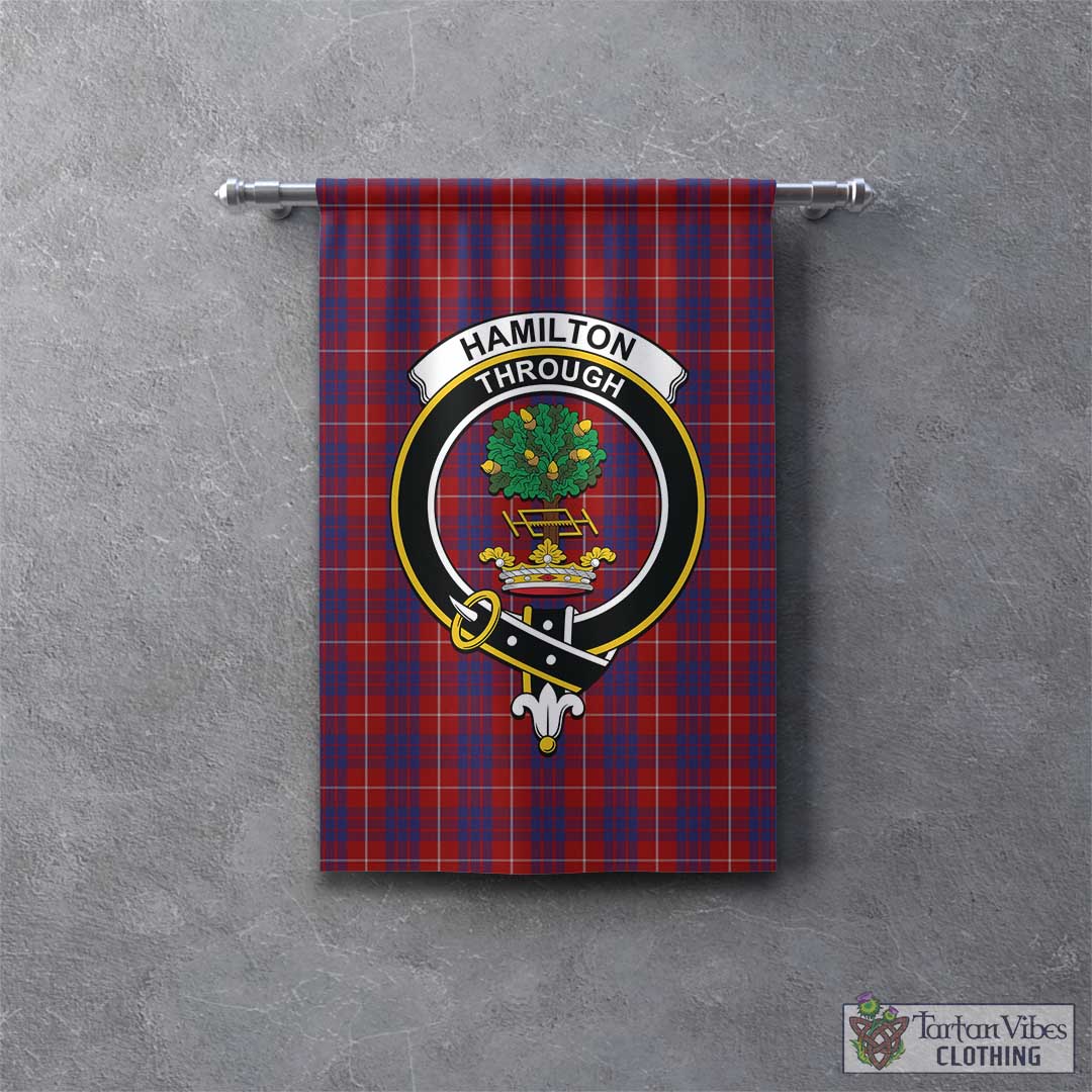 Tartan Vibes Clothing Hamilton Tartan Gonfalon, Tartan Banner with Family Crest