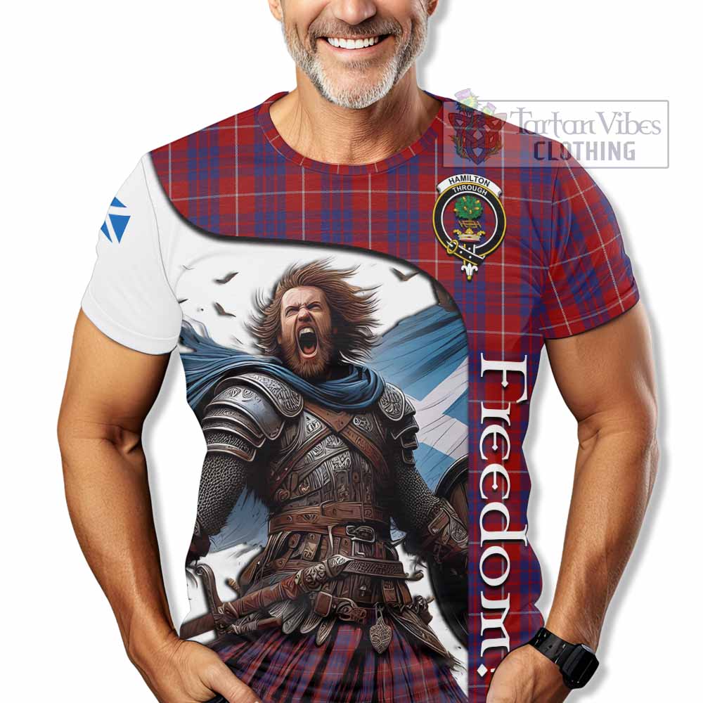 Hamilton Crest Tartan T-Shirt Inspired by the Freedom of Scottish Warrior