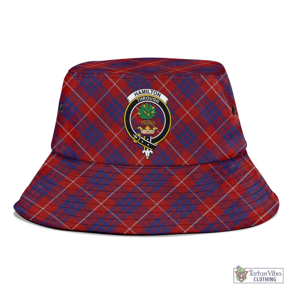 Tartan Vibes Clothing Hamilton Tartan Bucket Hat with Family Crest