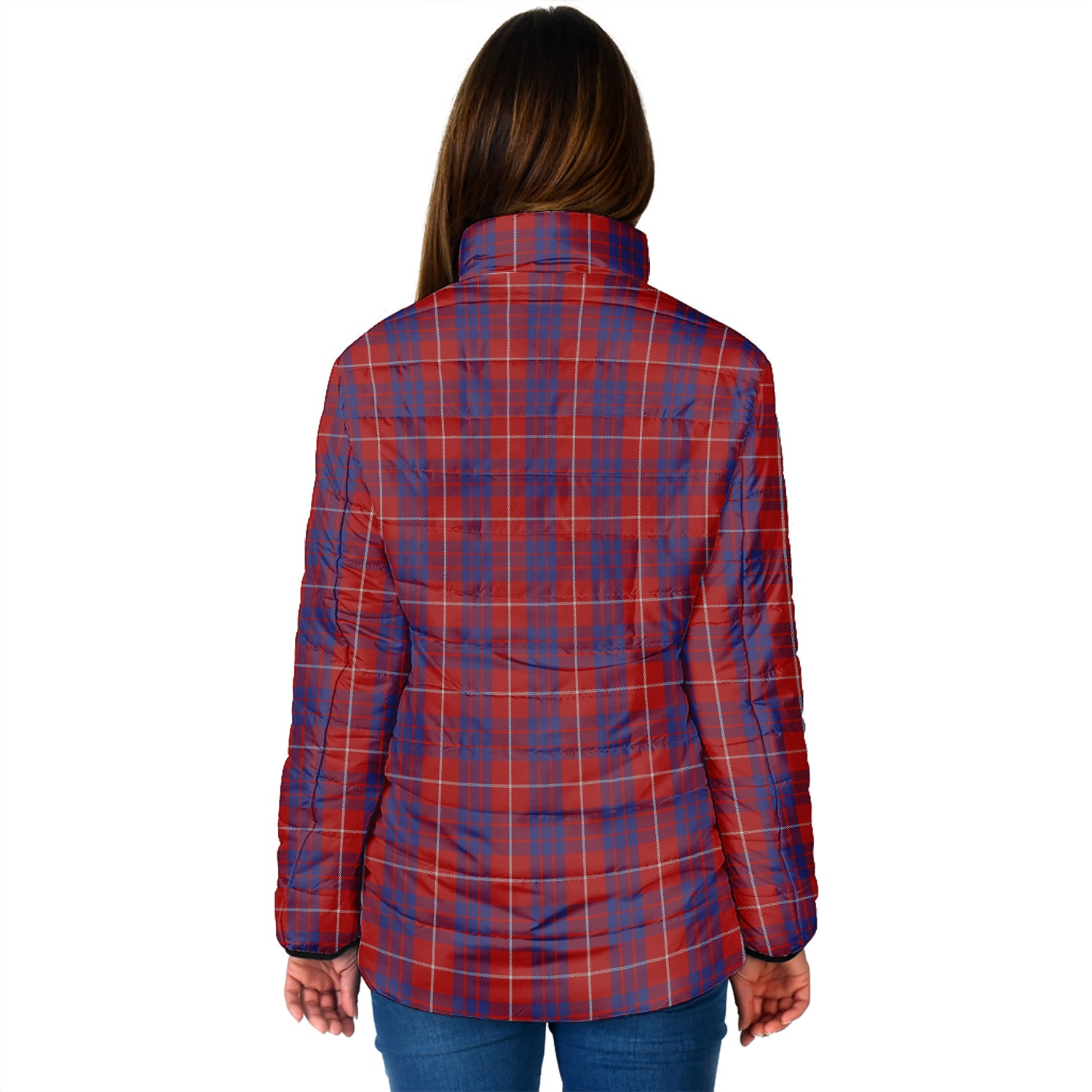 Hamilton Tartan Padded Jacket with Family Crest - Tartan Vibes Clothing