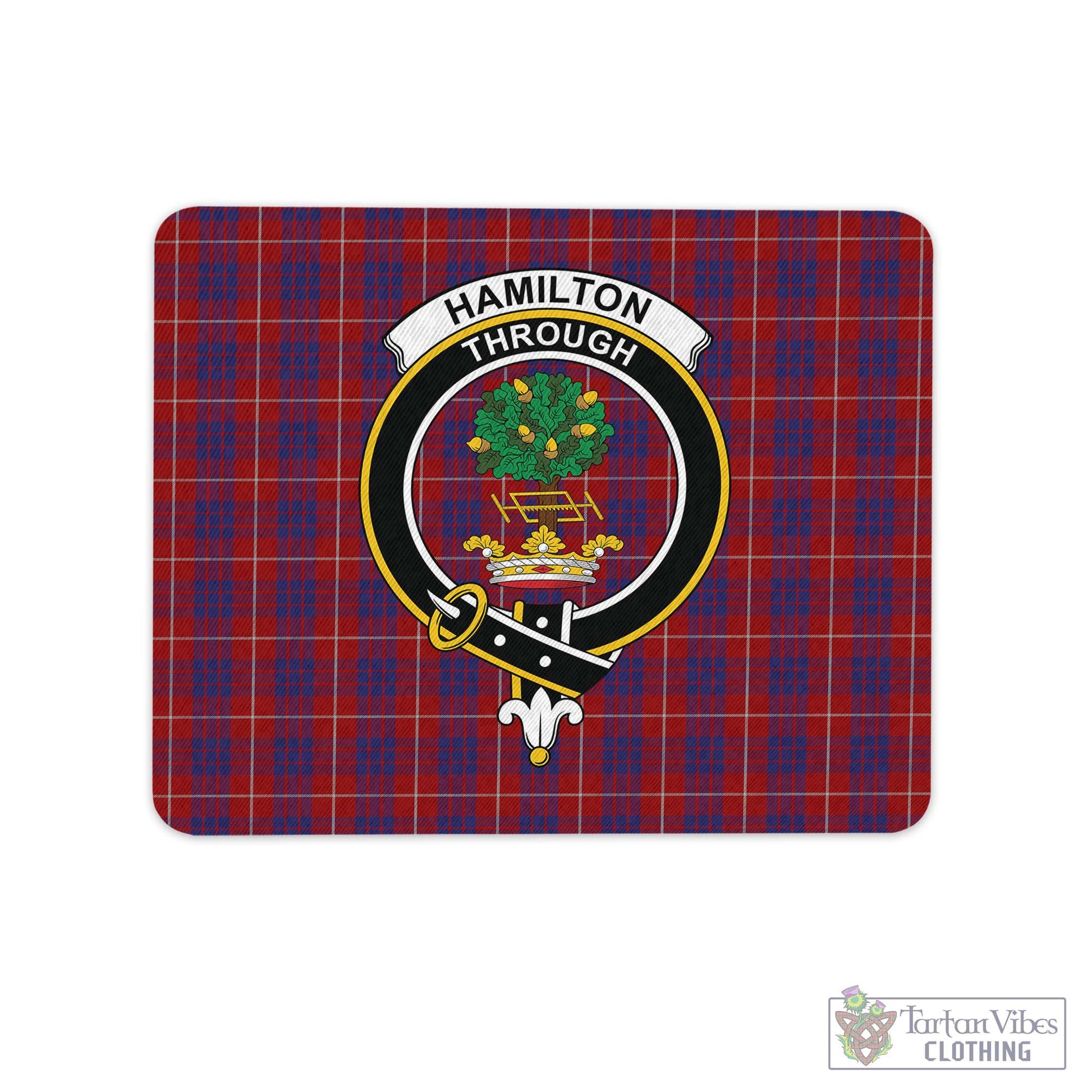 Tartan Vibes Clothing Hamilton Tartan Mouse Pad with Family Crest