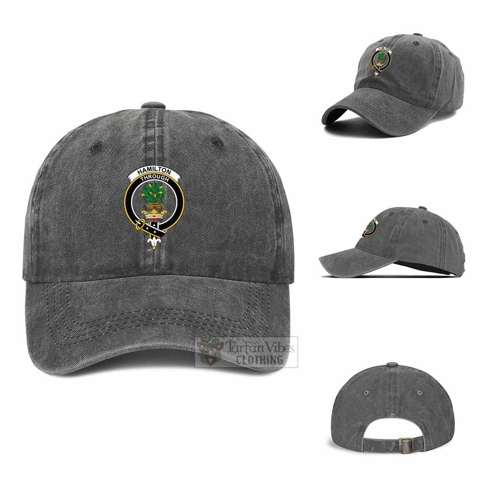 Tartan Vibes Clothing Hamilton Clan Crest Denim Classic Cap