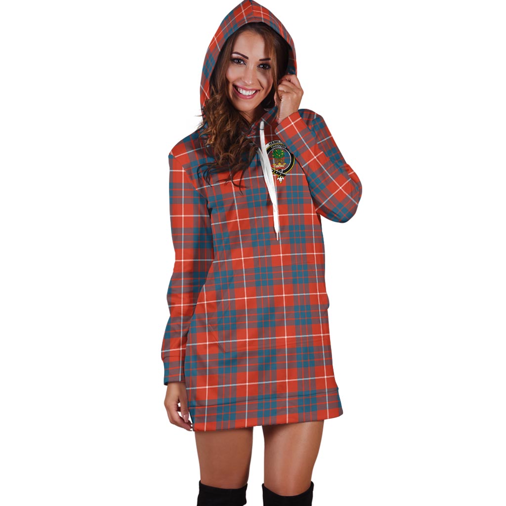 Hamilton Ancient Tartan Hoodie Dress with Family Crest - Tartan Vibes Clothing