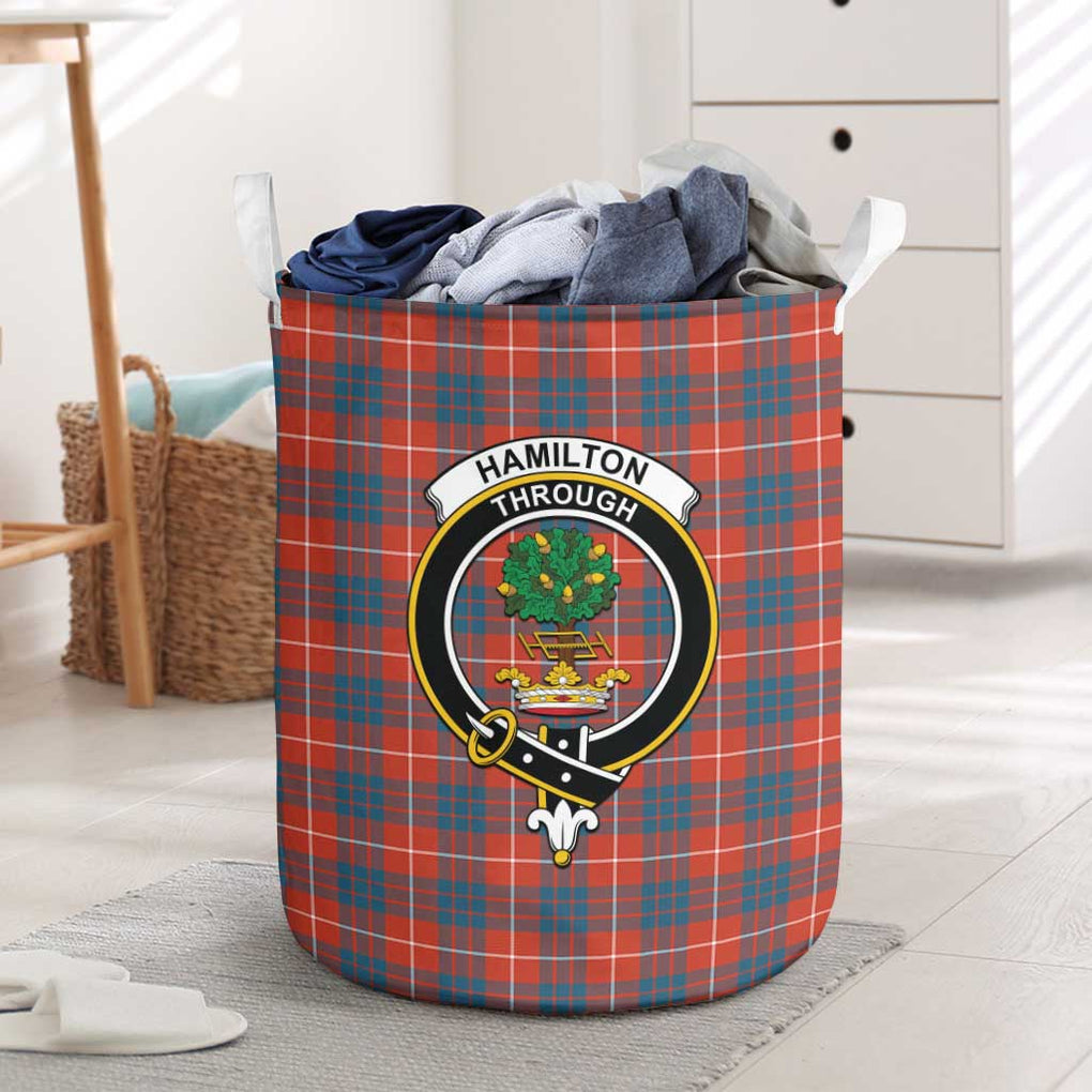 Hamilton Ancient Tartan Laundry Basket with Family Crest One Size - Tartanvibesclothing Shop