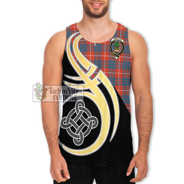 Hamilton Ancient Tartan Men's Tank Top with Family Crest and Celtic Symbol Style