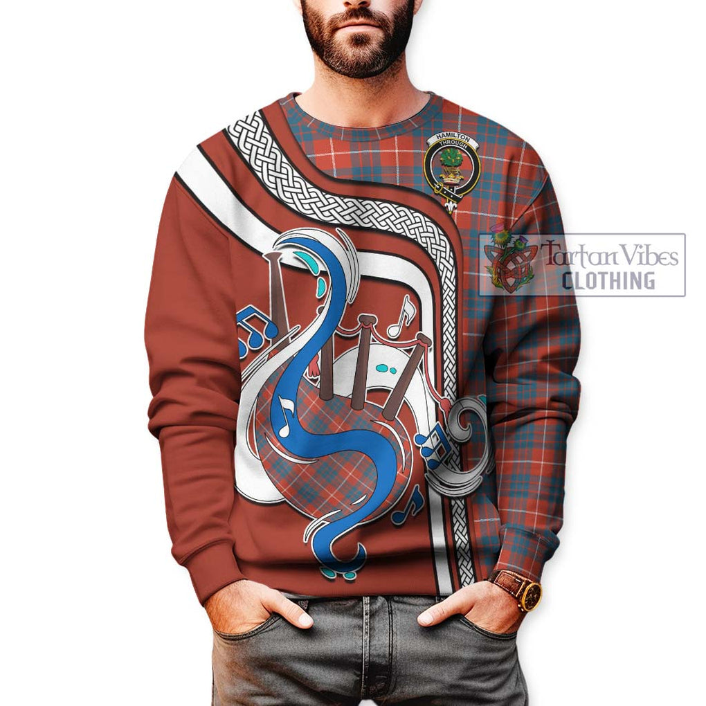 Tartan Vibes Clothing Hamilton Ancient Tartan Sweatshirt with Epic Bagpipe Style