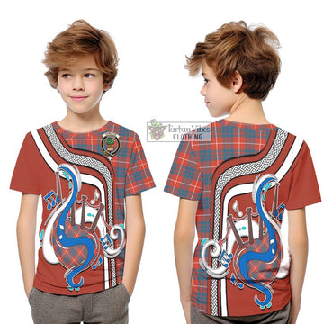 Hamilton Ancient Tartan Kid T-Shirt with Epic Bagpipe Style