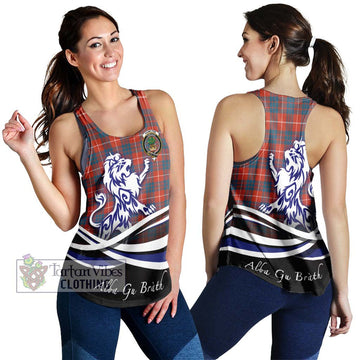 Hamilton Ancient Tartan Women's Racerback Tanks with Alba Gu Brath Regal Lion Emblem