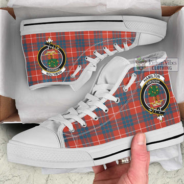 Hamilton Ancient Tartan High Top Shoes with Family Crest