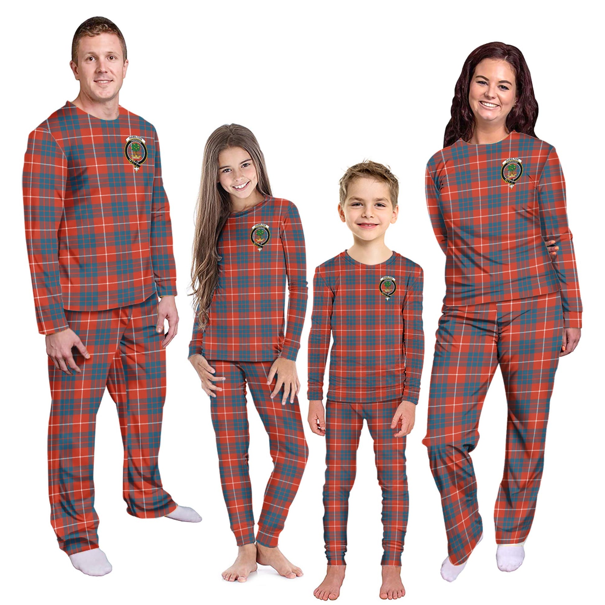 Hamilton Ancient Tartan Pajamas Family Set with Family Crest Kid - Tartan Vibes Clothing