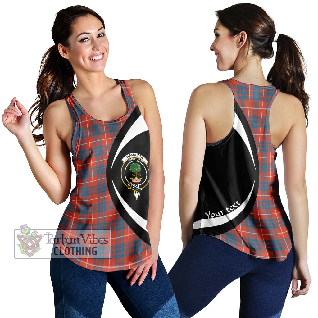 Hamilton Ancient Tartan Women's Racerback Tanks with Family Crest Circle Style 4XL - Tartan Vibes Clothing