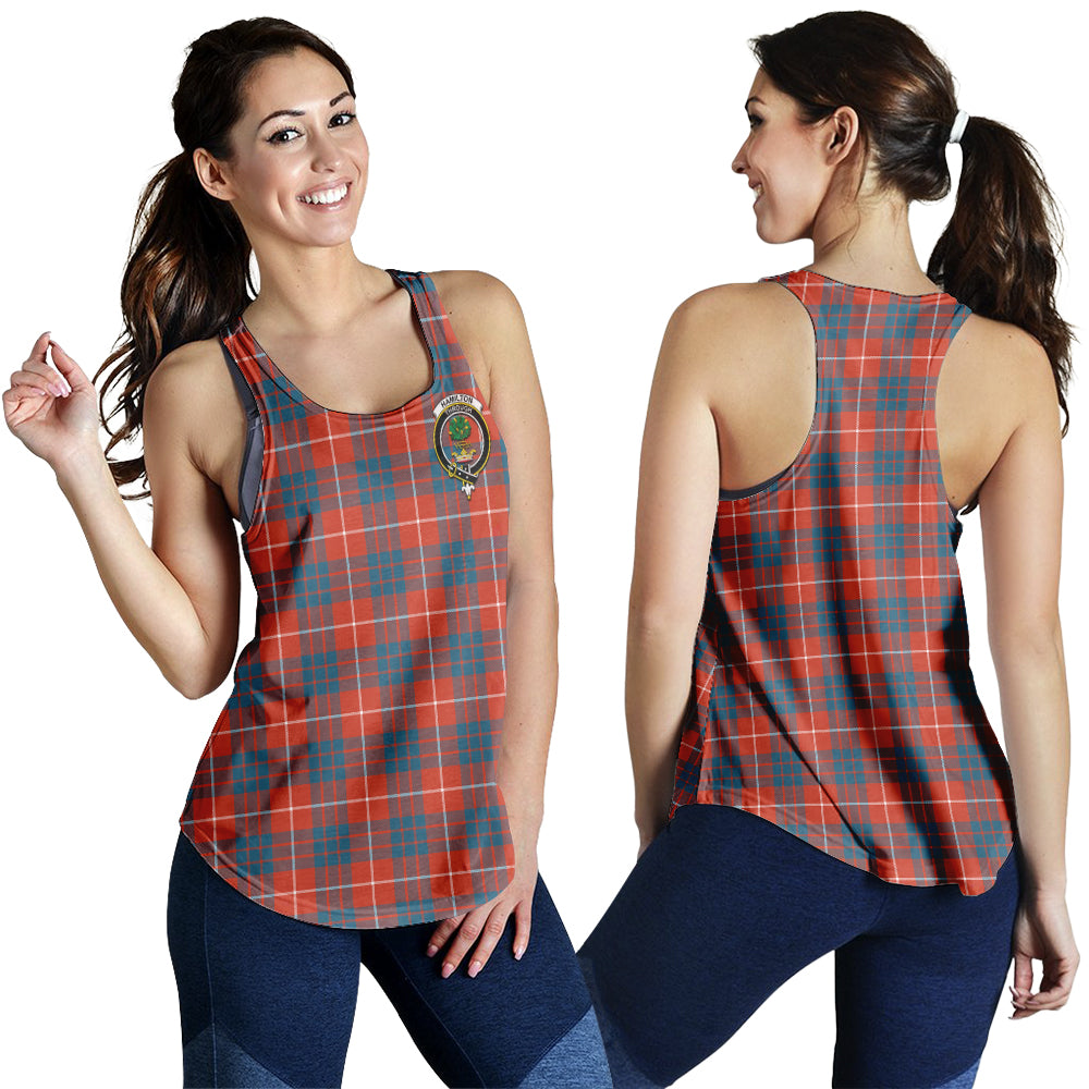 hamilton-ancient-tartan-women-racerback-tanks-with-family-crest