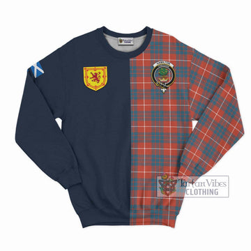 Hamilton Ancient Tartan Sweatshirt Alba with Scottish Lion Royal Arm Half Style