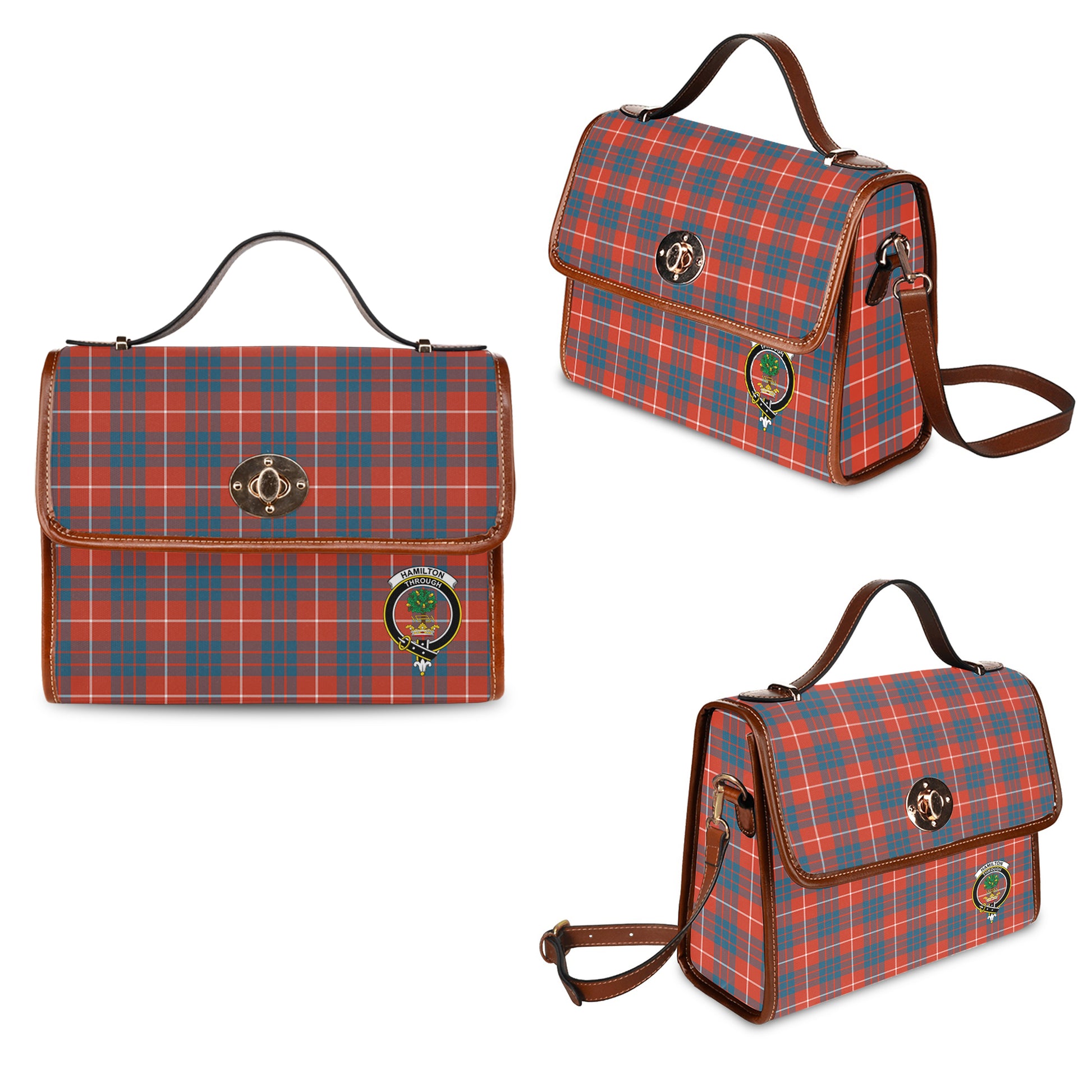 hamilton-ancient-tartan-leather-strap-waterproof-canvas-bag-with-family-crest