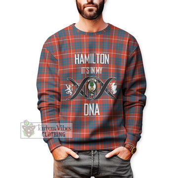 Hamilton Ancient Tartan Sweatshirt with Family Crest DNA In Me Style