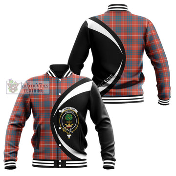 Hamilton Ancient Tartan Baseball Jacket with Family Crest Circle Style