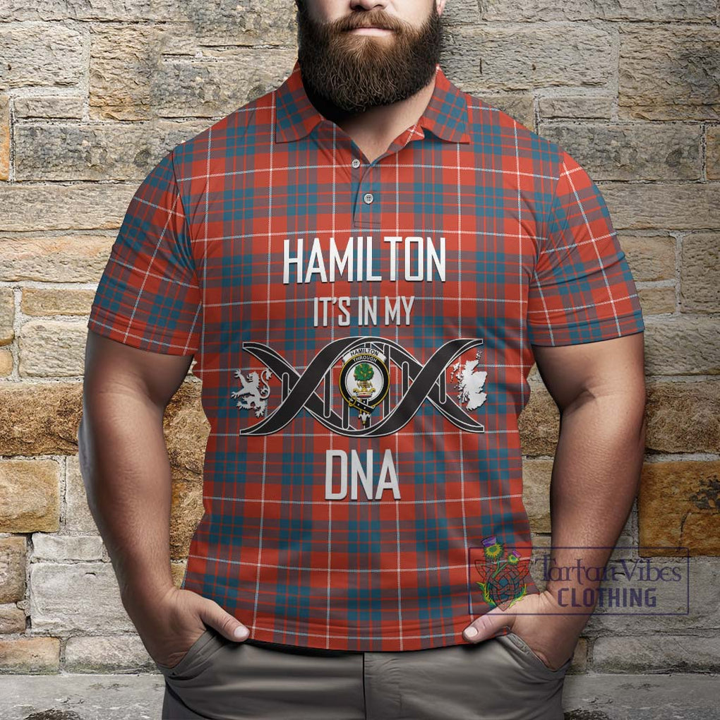 Hamilton Ancient Tartan Polo Shirt with Family Crest DNA In Me Style Kid - Tartanvibesclothing Shop