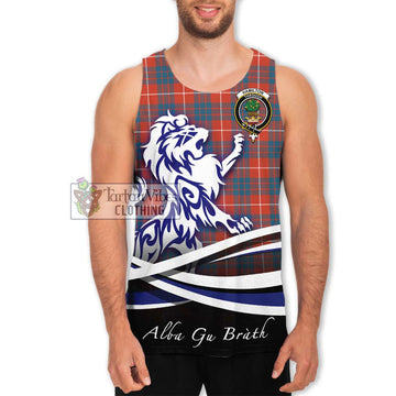 Hamilton Ancient Tartan Men's Tank Top with Alba Gu Brath Regal Lion Emblem