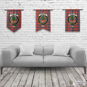 Hamilton Ancient Tartan Gonfalon, Tartan Banner with Family Crest