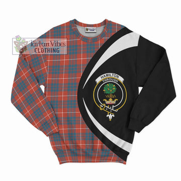 Hamilton Ancient Tartan Sweatshirt with Family Crest Circle Style