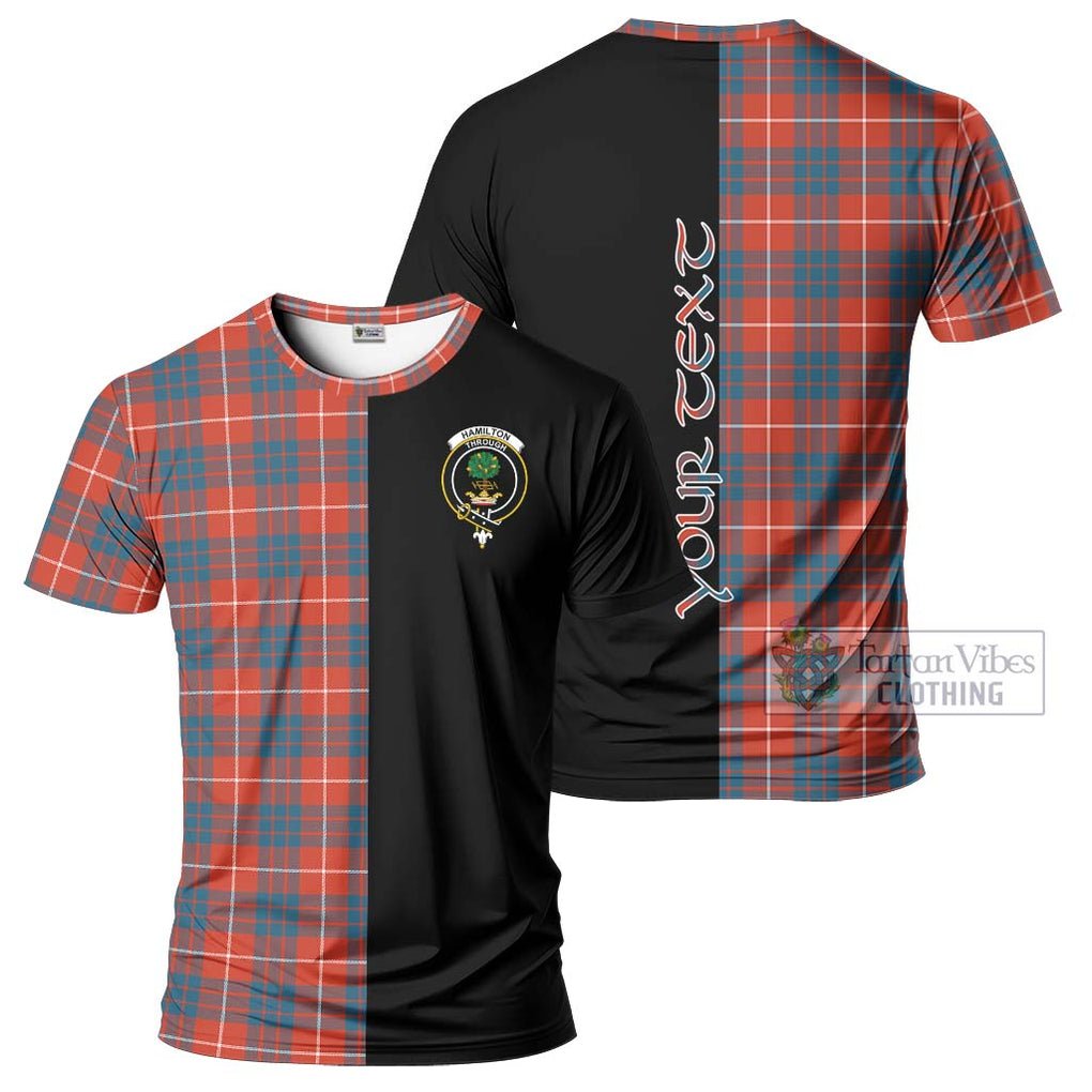 Hamilton Ancient Tartan T-Shirt with Family Crest and Half Of Me Style Kid's Shirt - Tartanvibesclothing Shop