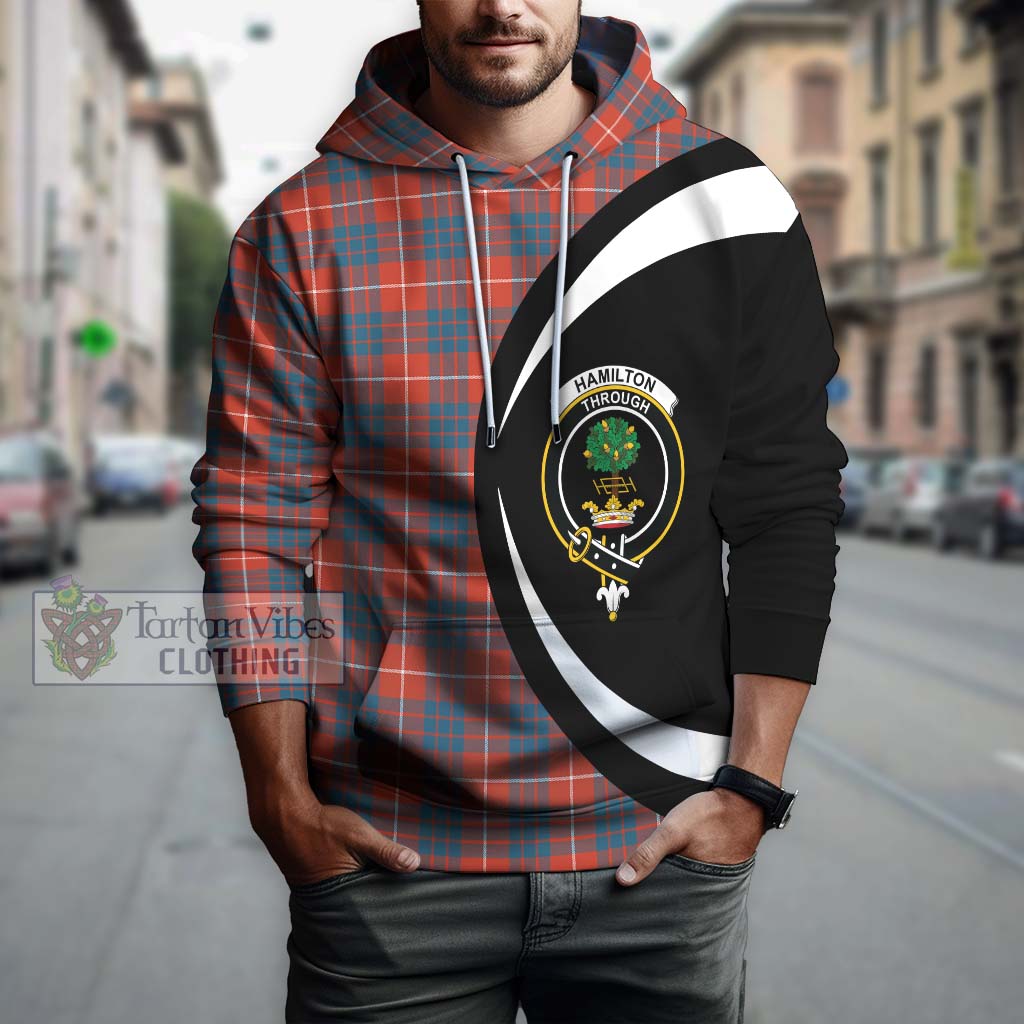 Tartan Vibes Clothing Hamilton Ancient Tartan Hoodie with Family Crest Circle Style