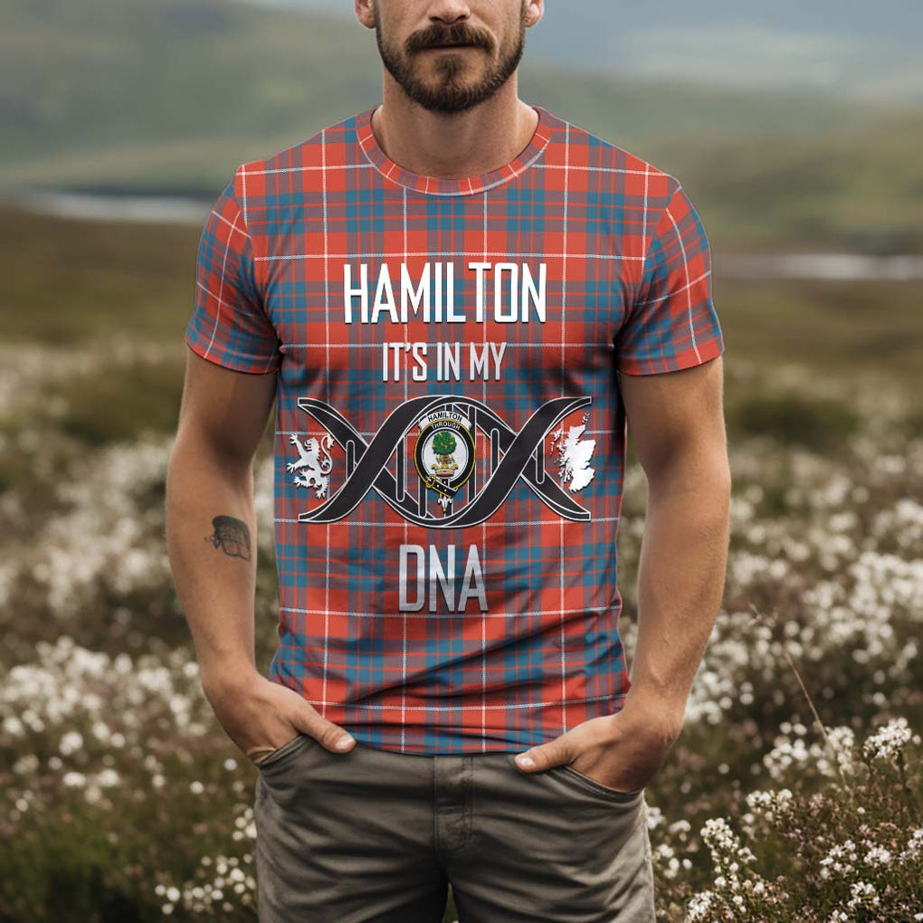 Hamilton Ancient Tartan T-Shirt with Family Crest DNA In Me Style Kid's Shirt - Tartan Vibes Clothing