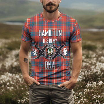 Hamilton Ancient Tartan T-Shirt with Family Crest DNA In Me Style