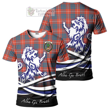 Hamilton Ancient Tartan Cotton T-shirt with Alba Gu Brath Regal Lion Emblem