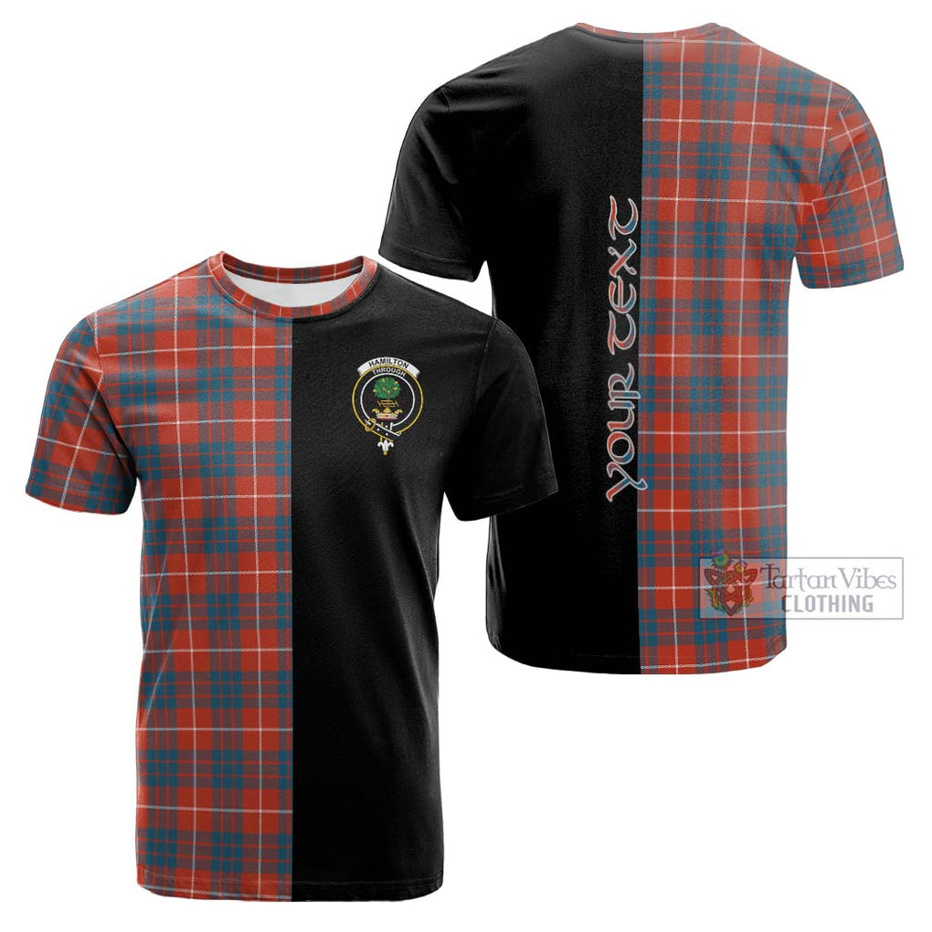 Tartan Vibes Clothing Hamilton Ancient Tartan Cotton T-shirt with Family Crest and Half Of Me Style