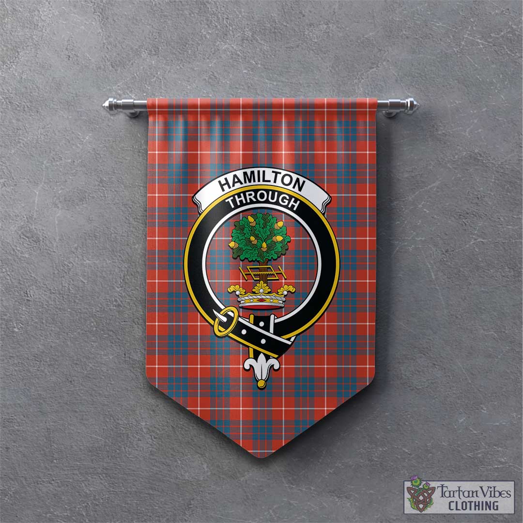 Hamilton Ancient Tartan Gonfalon, Tartan Banner with Family Crest ...